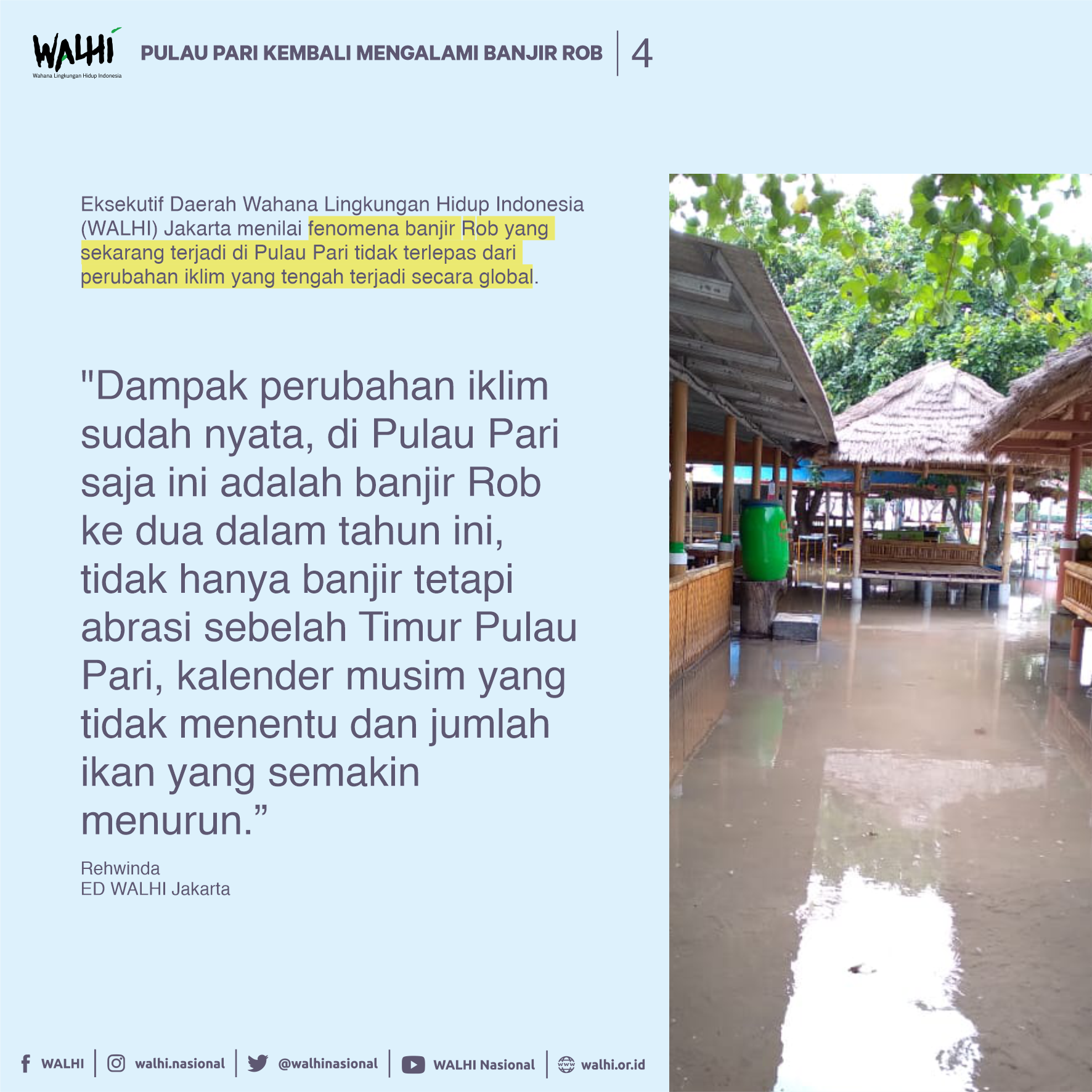 Dampak Perubahan Iklim, Pulau Pari Alami Banjir Rob Dua Kali Setahun